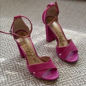 Sam Edelman Fuchsia Block Heel Sandals